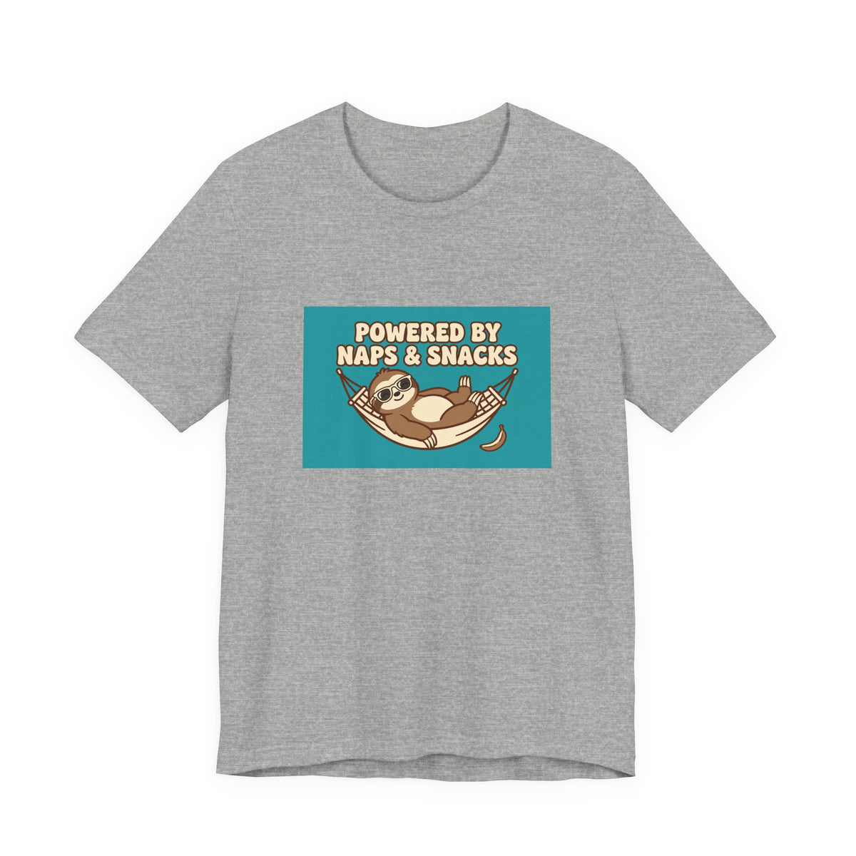 "Powered by Naps & Snacks" Funny Lazy Tee