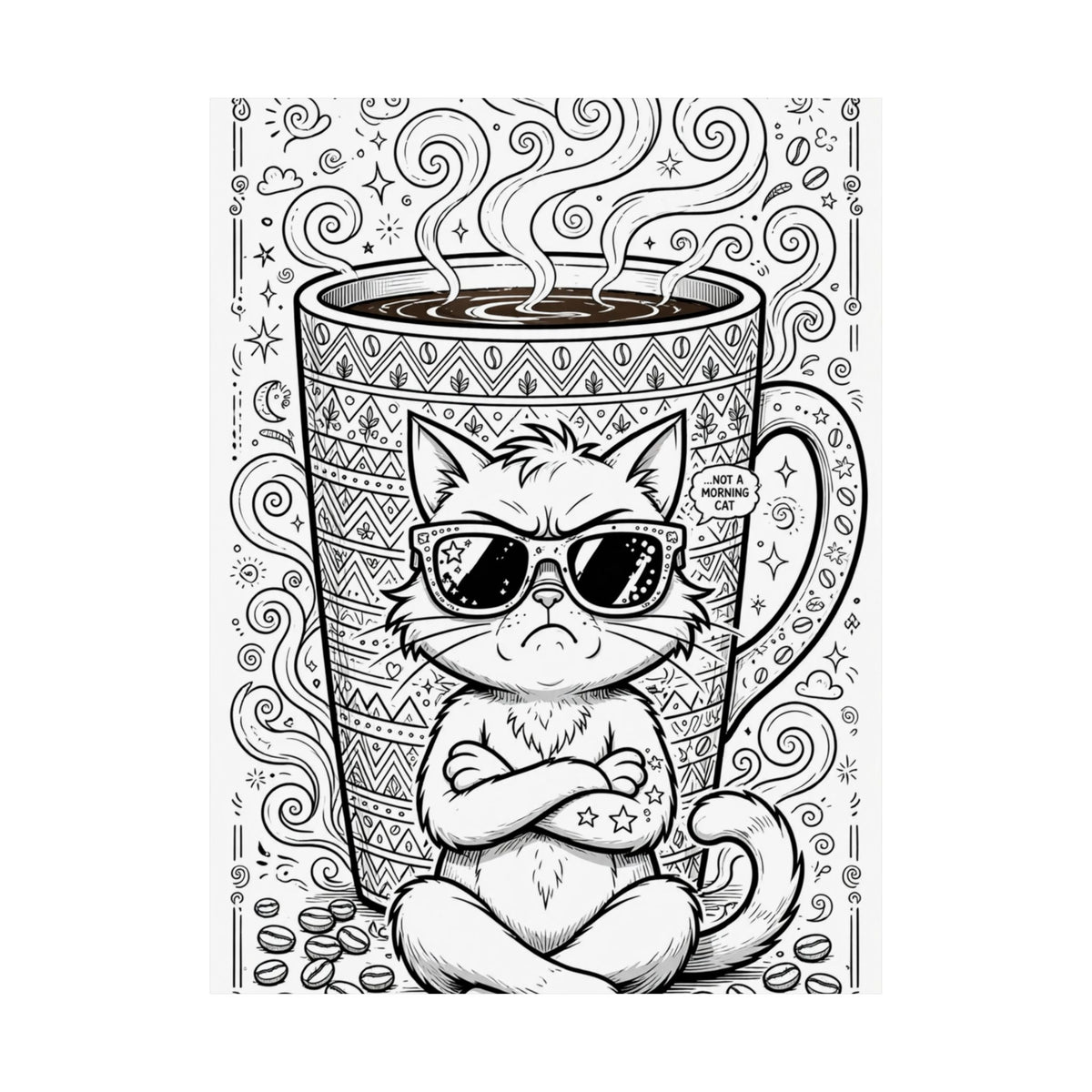 "Grumpy Cat" Funny Coloring Poster