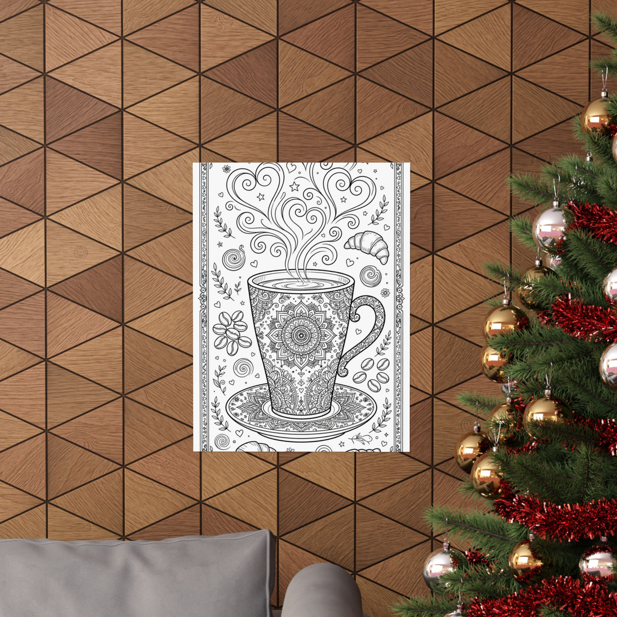 "Espresso Yourself" Coffee Coloring Poster