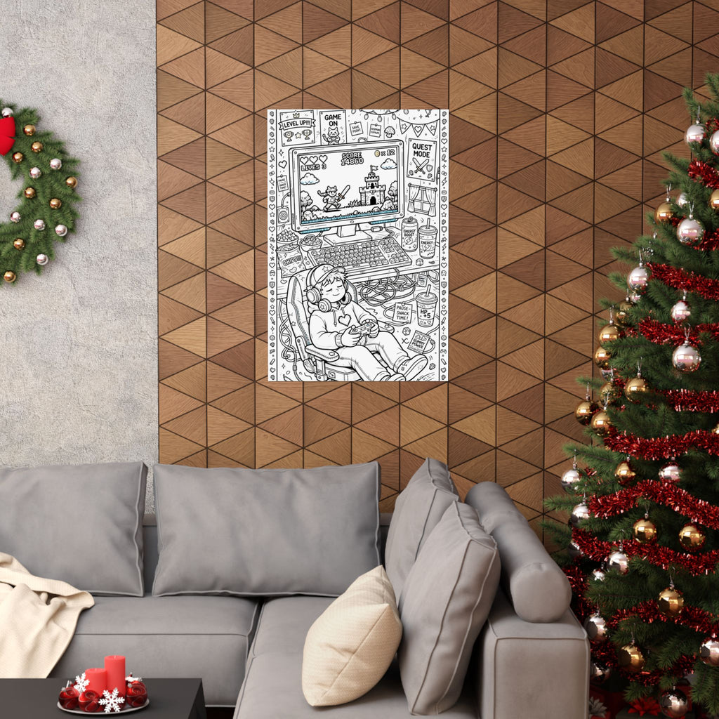 "Gamer Battlestation" Funny Coloring Poster