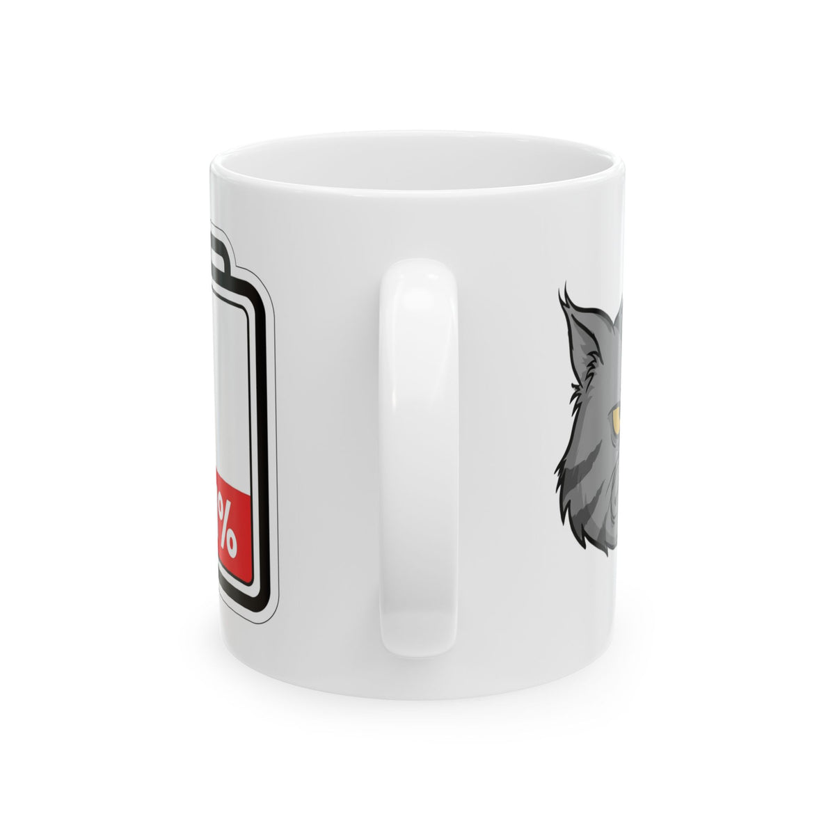 "Social Battery: 1%" Funny Grumpy Cat Mug