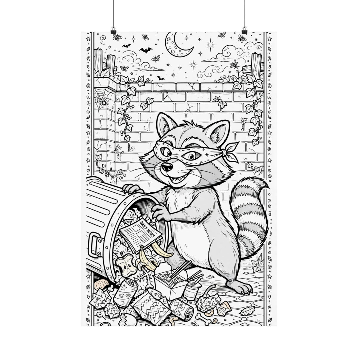 "Trash Panda Heist" Funny Coloring Poster