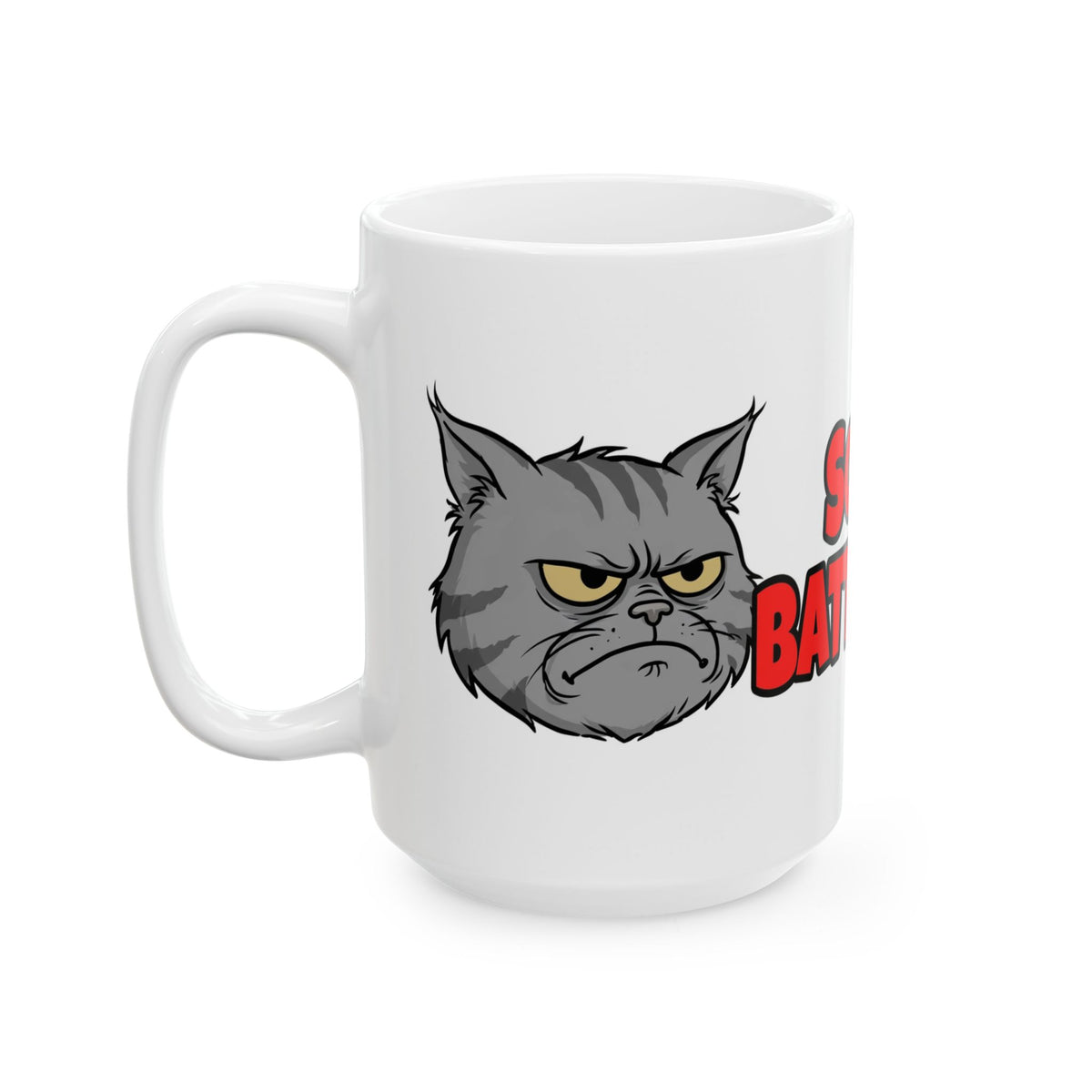 "Social Battery: 1%" Funny Grumpy Cat Mug