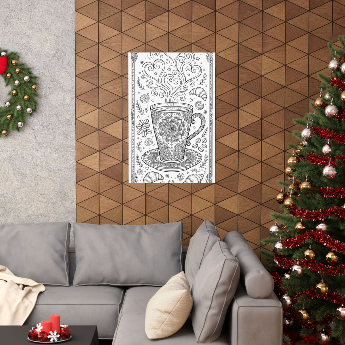 "Espresso Yourself" Coffee Coloring Poster