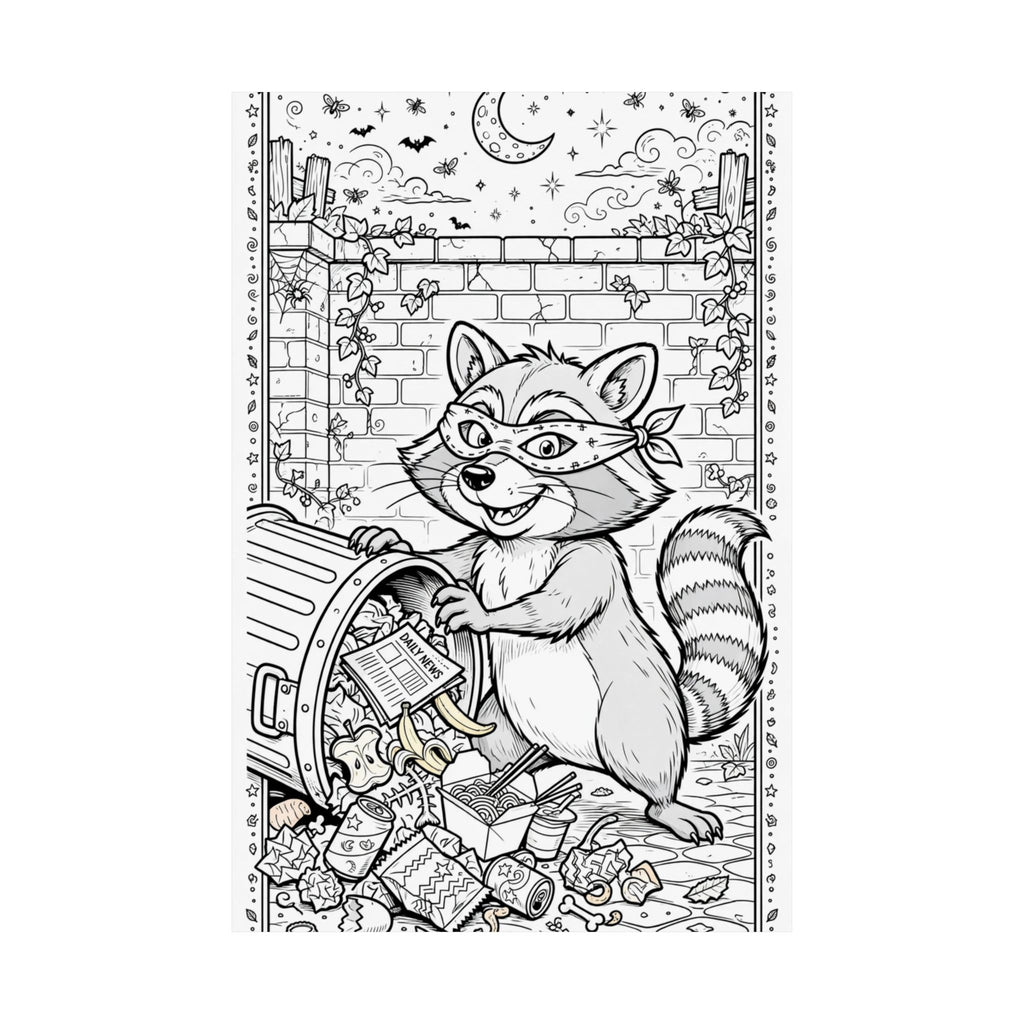 "Trash Panda Heist" Funny Coloring Poster