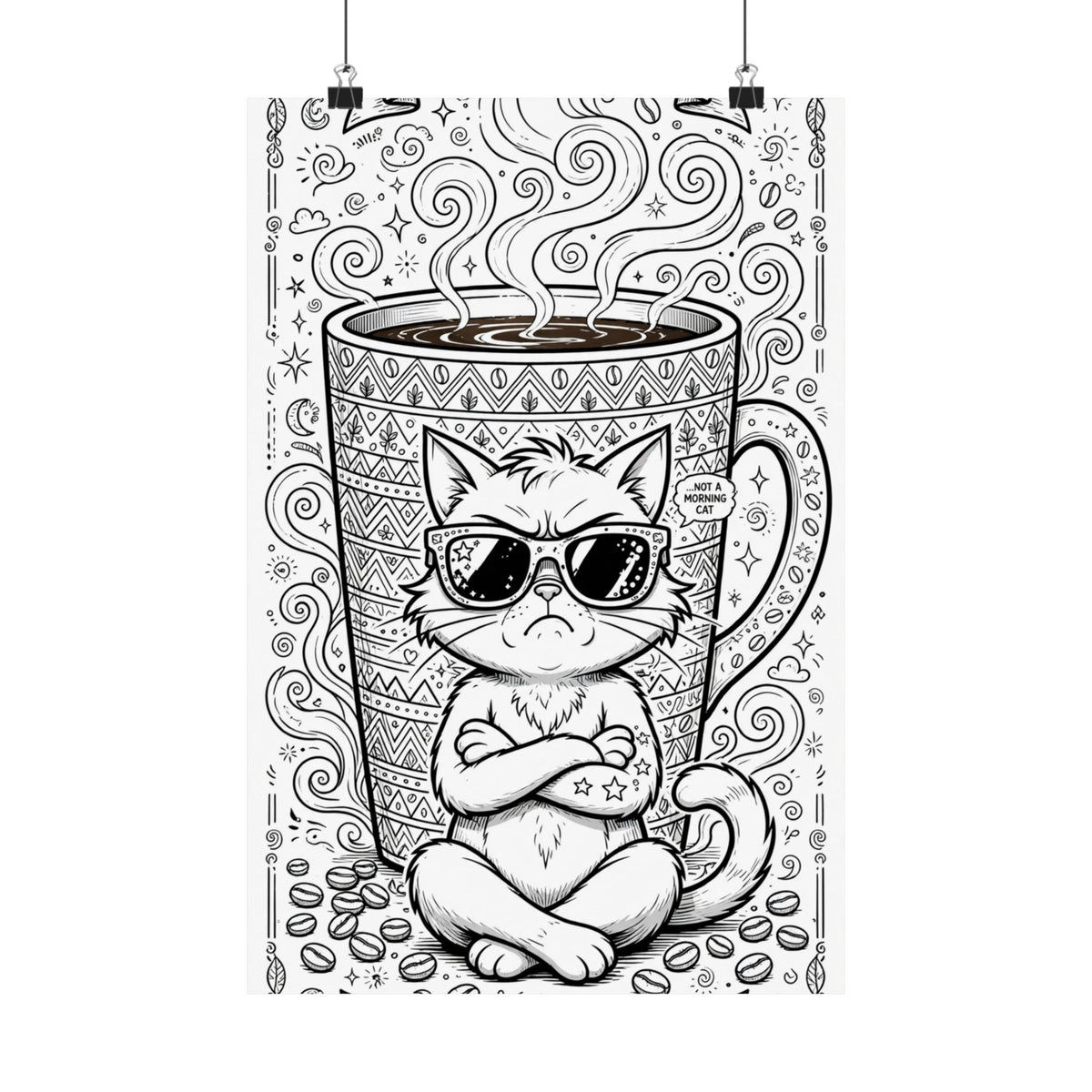 "Grumpy Cat" Funny Coloring Poster