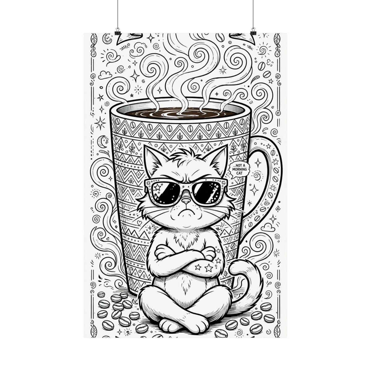 "Grumpy Cat" Funny Coloring Poster