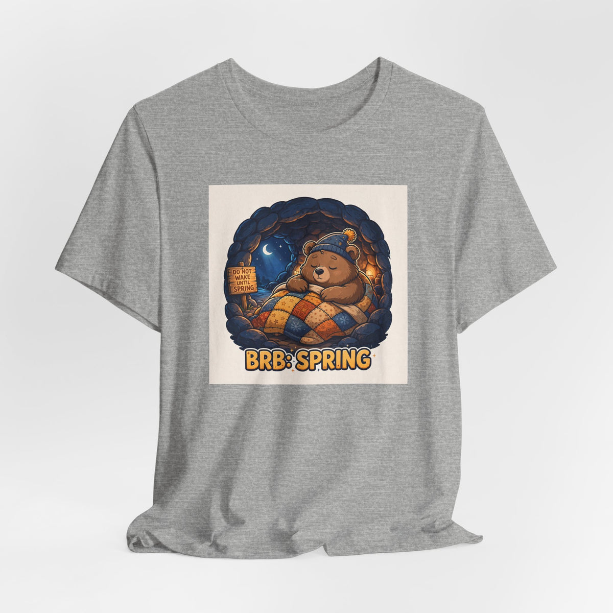 "BRB: Spring" Funny Hibernating Bear T-Shirt