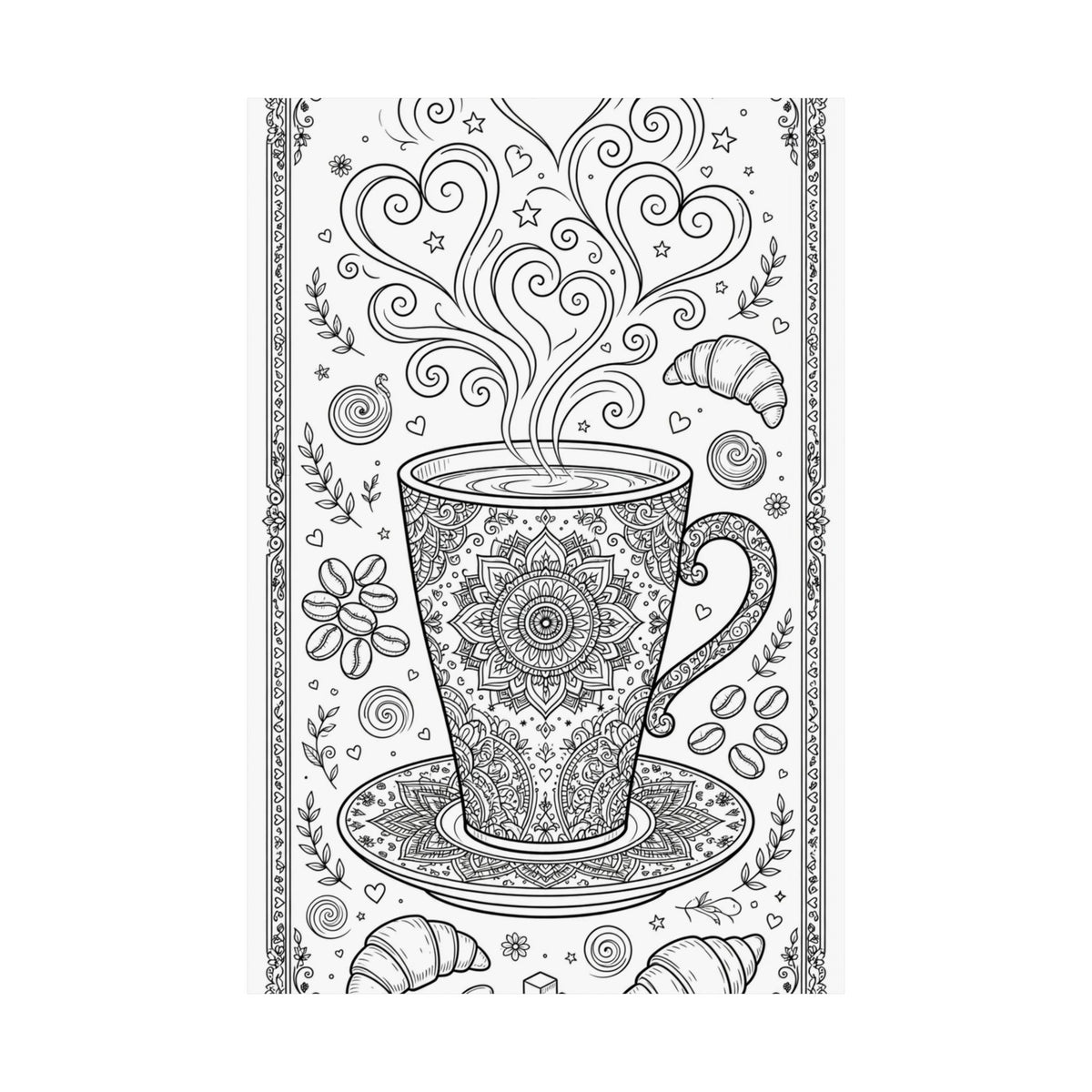 "Espresso Yourself" Coffee Coloring Poster
