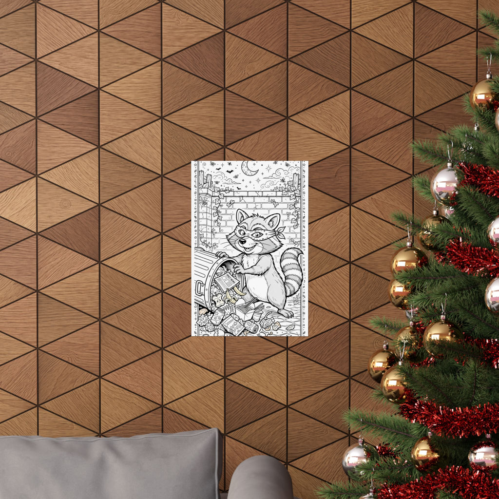 "Trash Panda Heist" Funny Coloring Poster