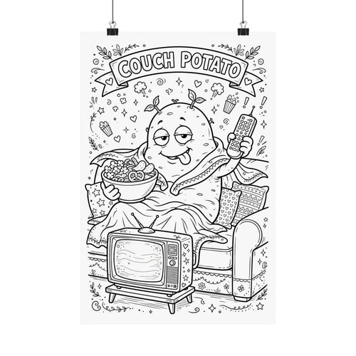 "Couch Potato" Funny Coloring Poster