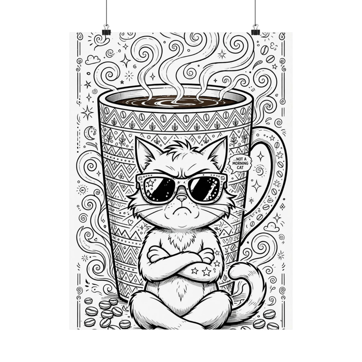 "Grumpy Cat" Funny Coloring Poster