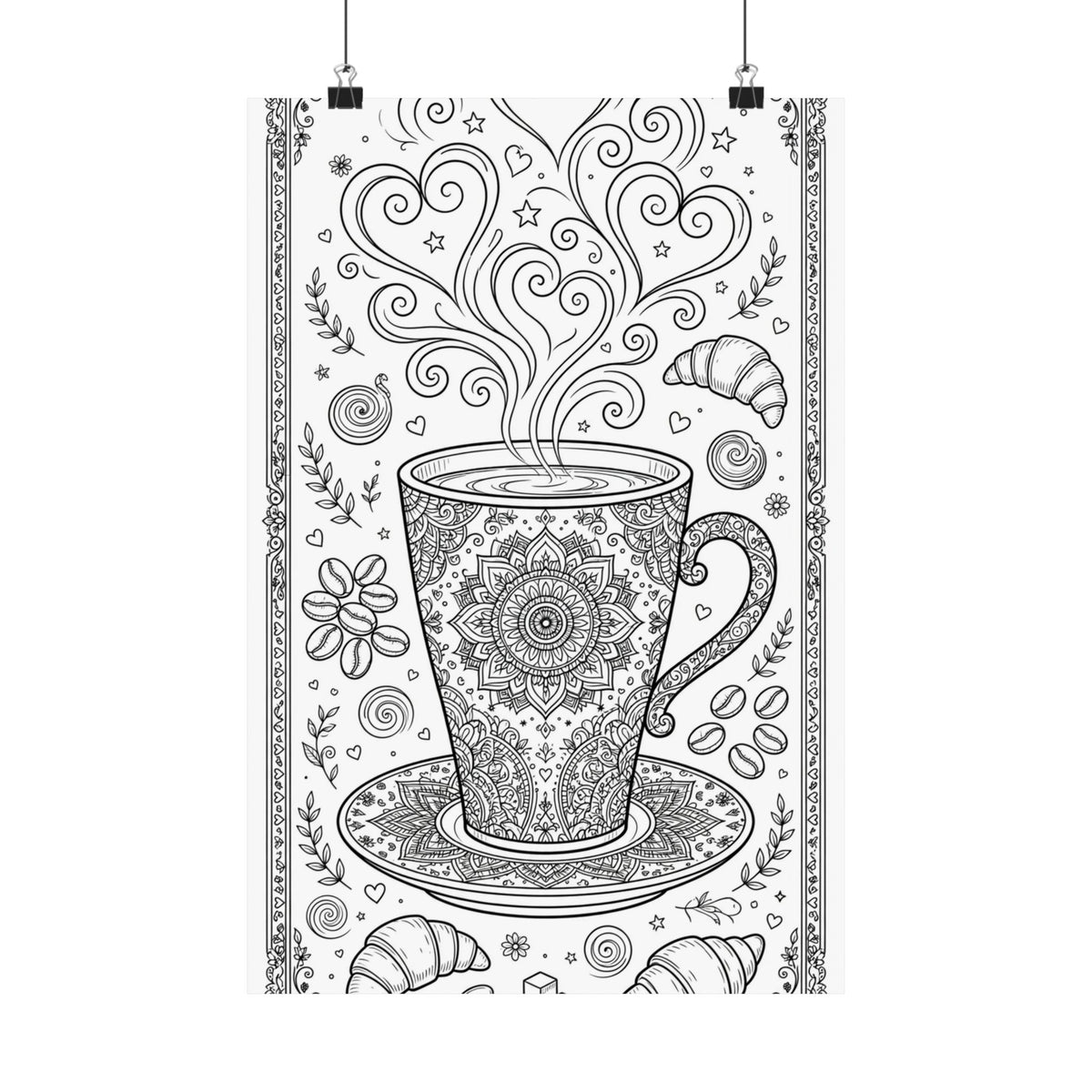 "Espresso Yourself" Coffee Coloring Poster