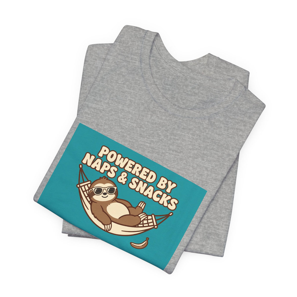 "Powered by Naps & Snacks" Funny Lazy Tee