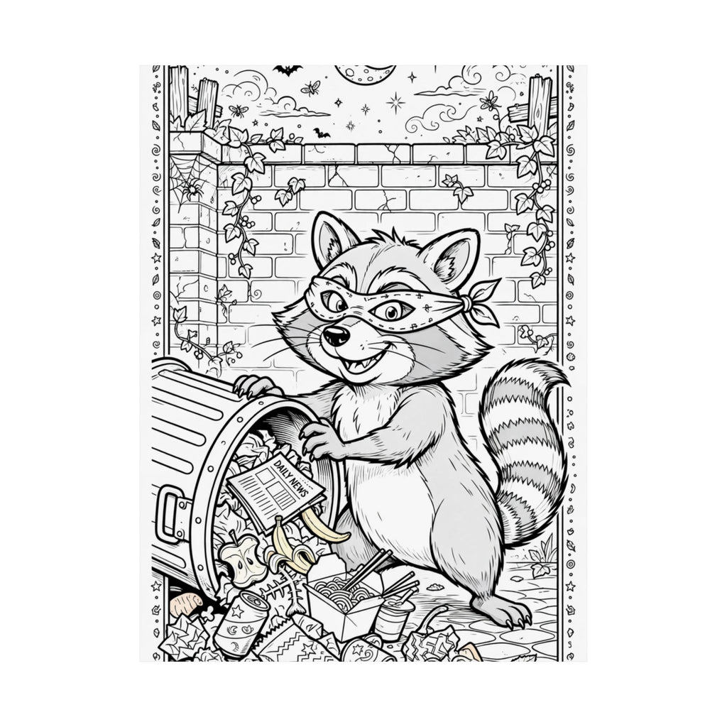"Trash Panda Heist" Funny Coloring Poster