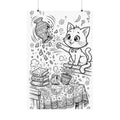 "Cat Chaos" Funny Cat Coloring Poster
