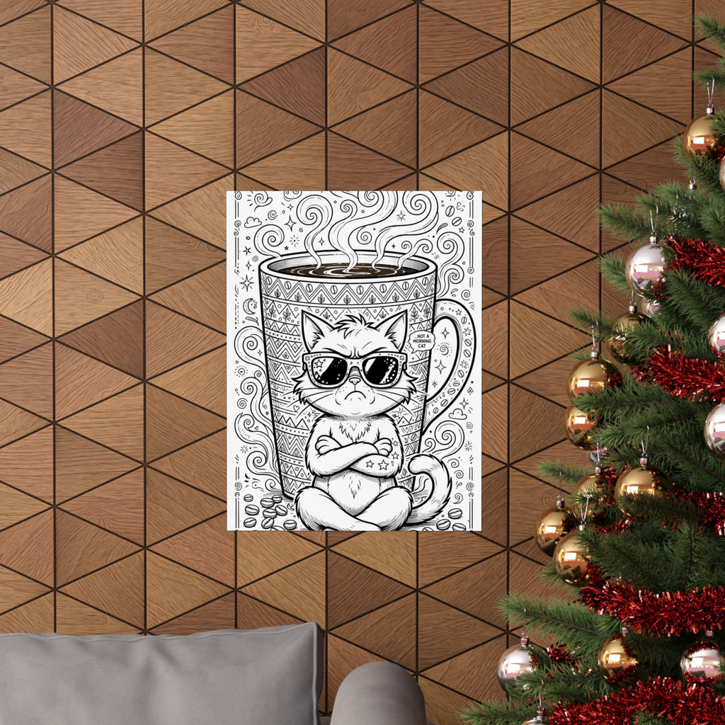 "Grumpy Cat" Funny Coloring Poster