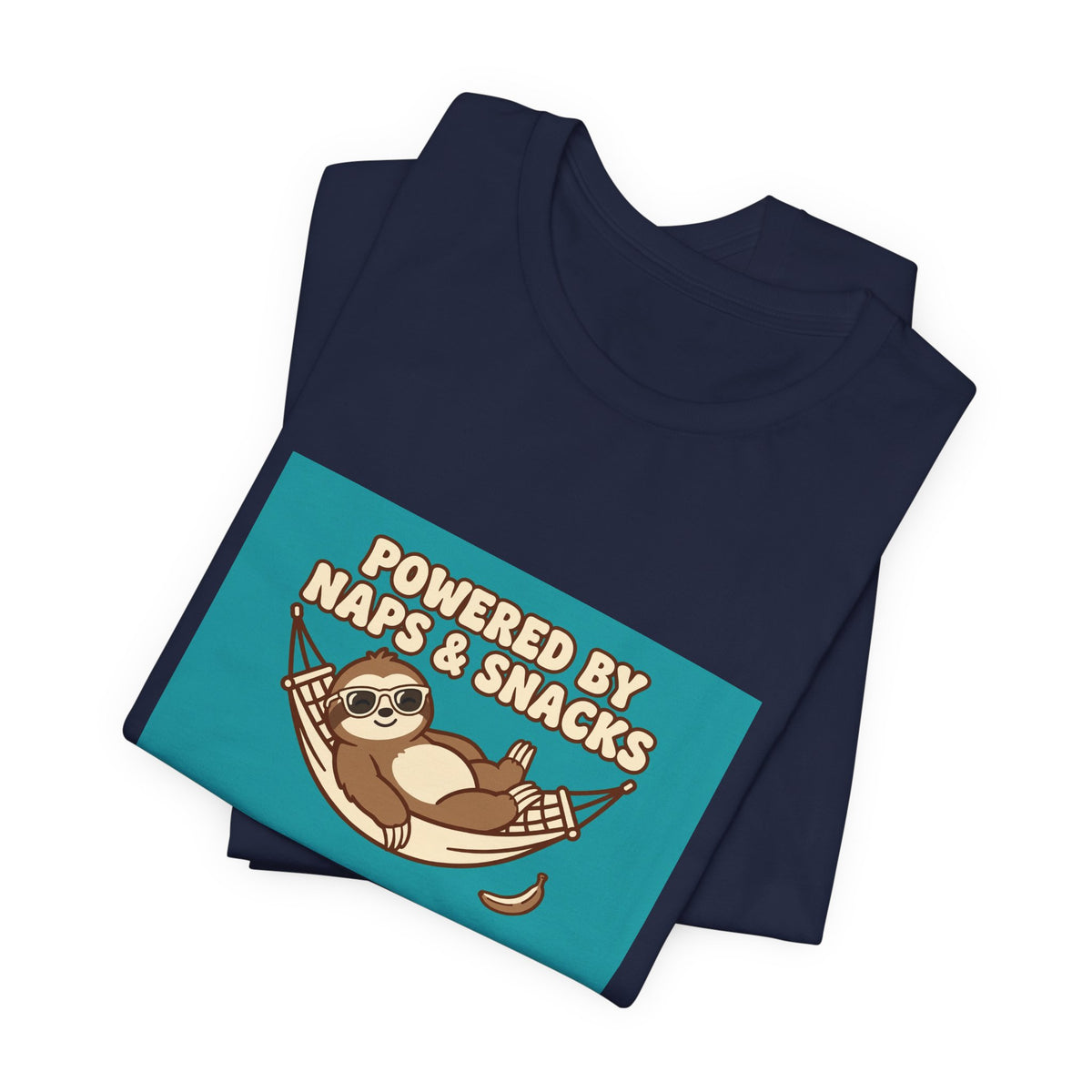 "Powered by Naps & Snacks" Funny Lazy Tee