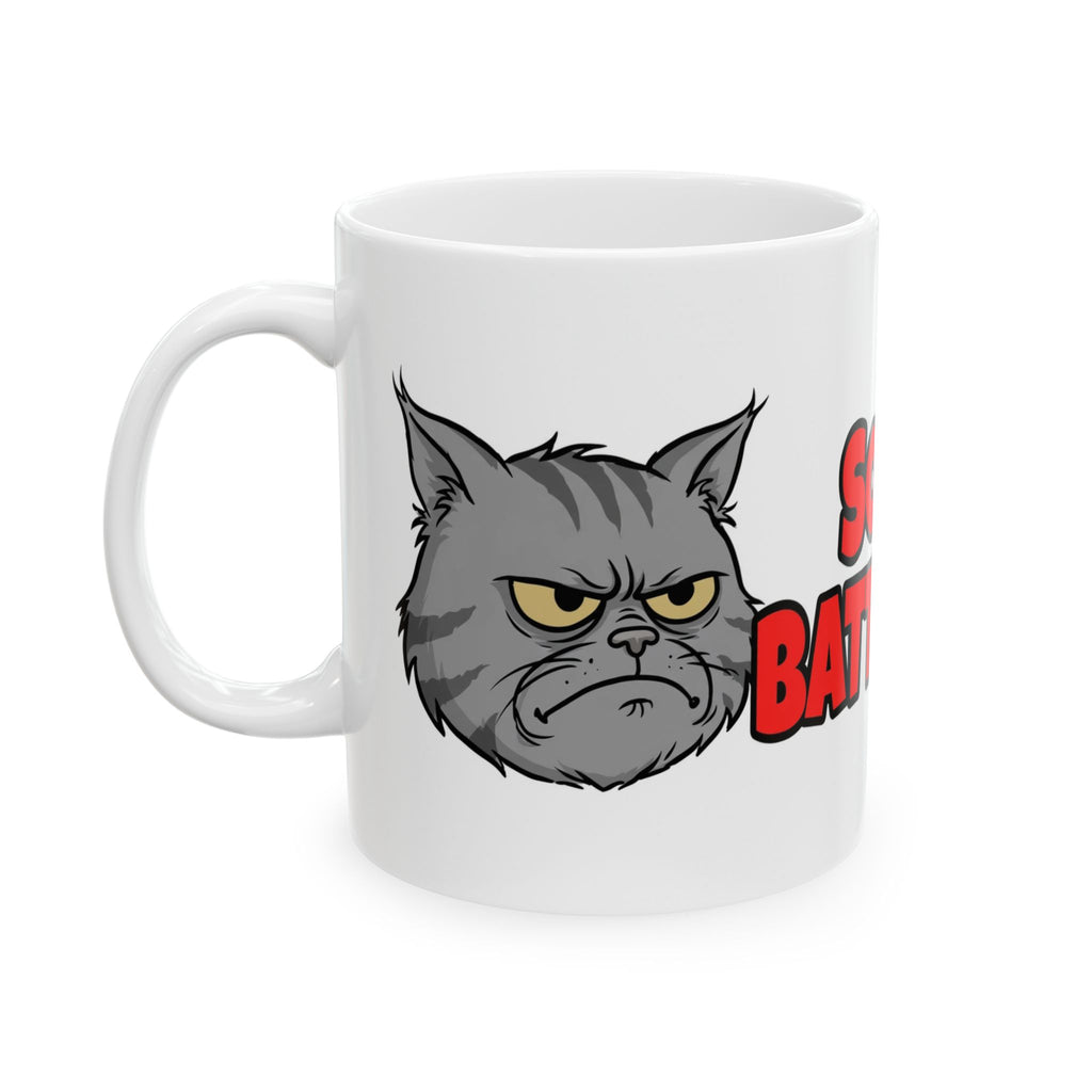 "Social Battery: 1%" Funny Grumpy Cat Mug