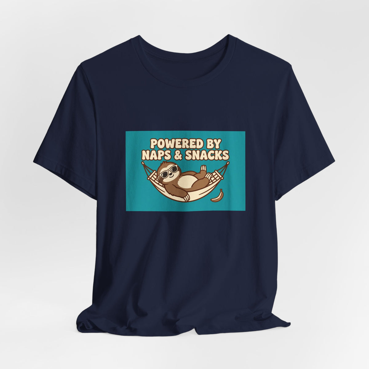 "Powered by Naps & Snacks" Funny Lazy Tee