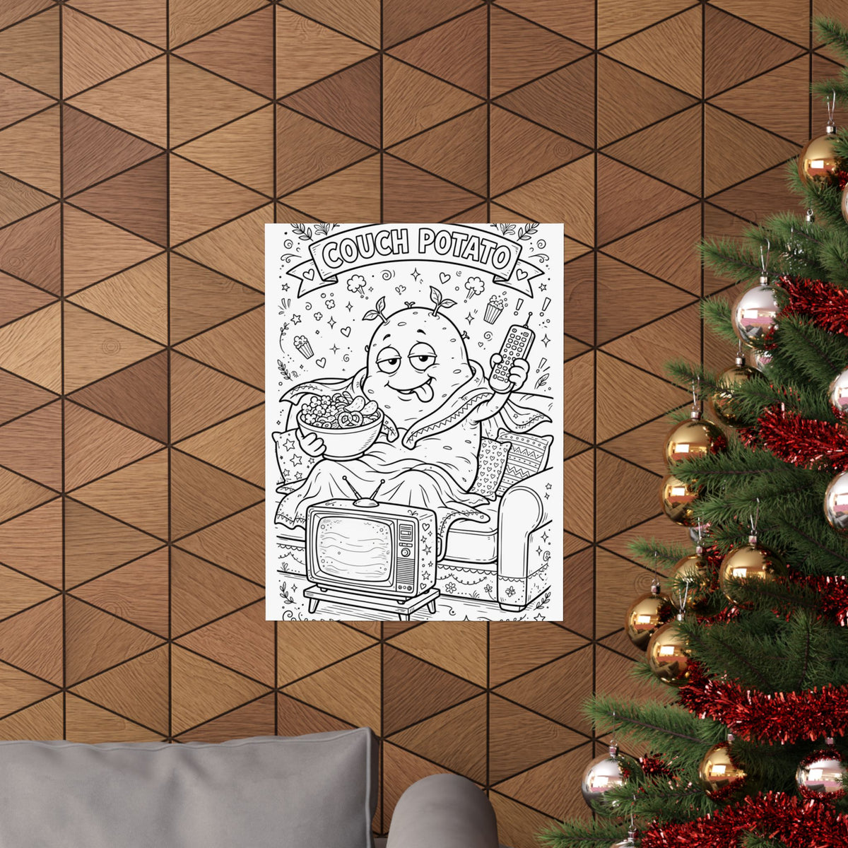 "Couch Potato" Funny Coloring Poster