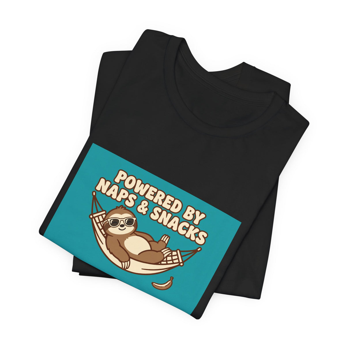 "Powered by Naps & Snacks" Funny Lazy Tee