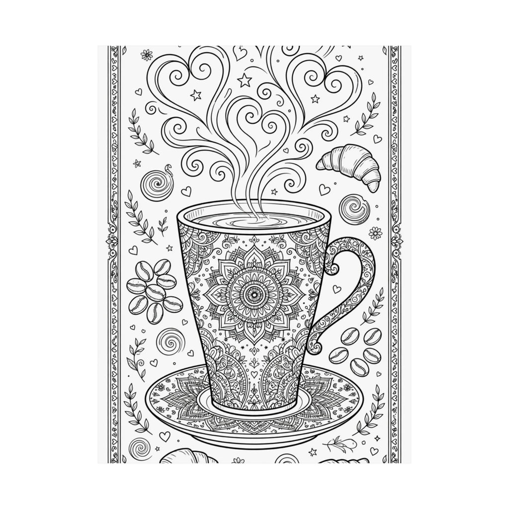 "Espresso Yourself" Coffee Coloring Poster