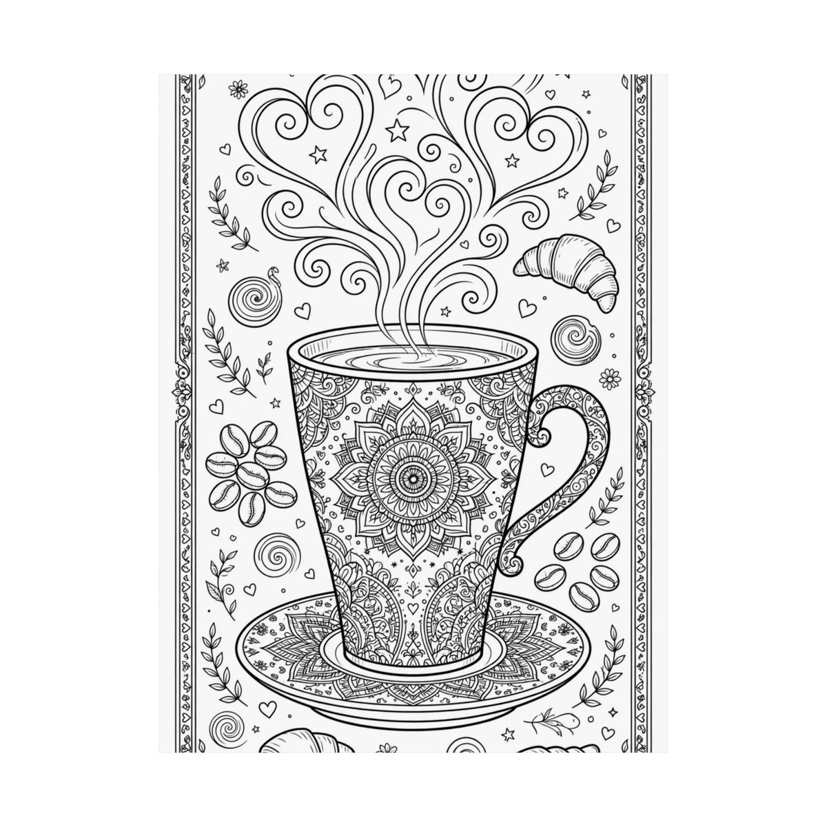 "Espresso Yourself" Coffee Coloring Poster