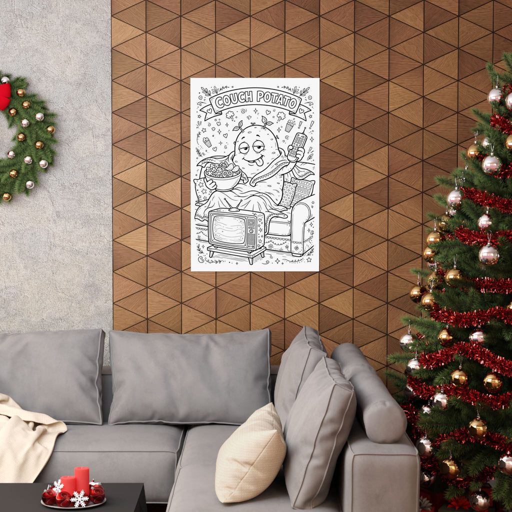"Couch Potato" Funny Coloring Poster