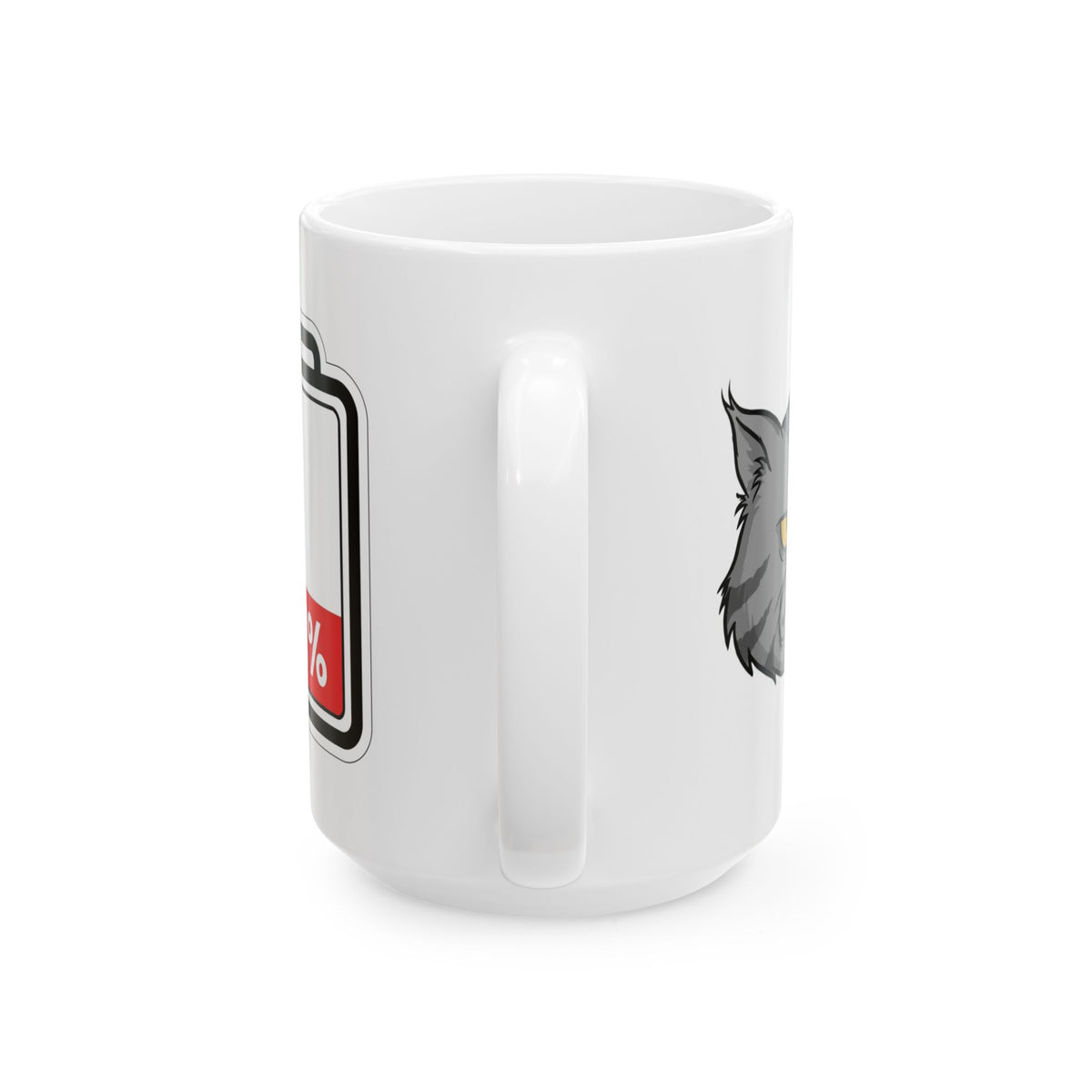 "Social Battery: 1%" Funny Grumpy Cat Mug