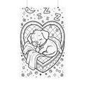 "Napping Dog" Cute Coloring Poster
