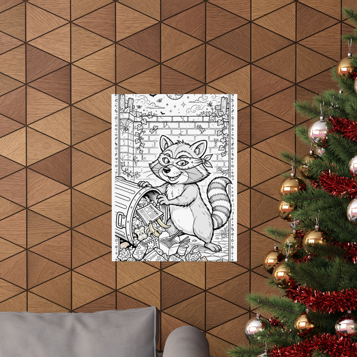 "Trash Panda Heist" Funny Coloring Poster