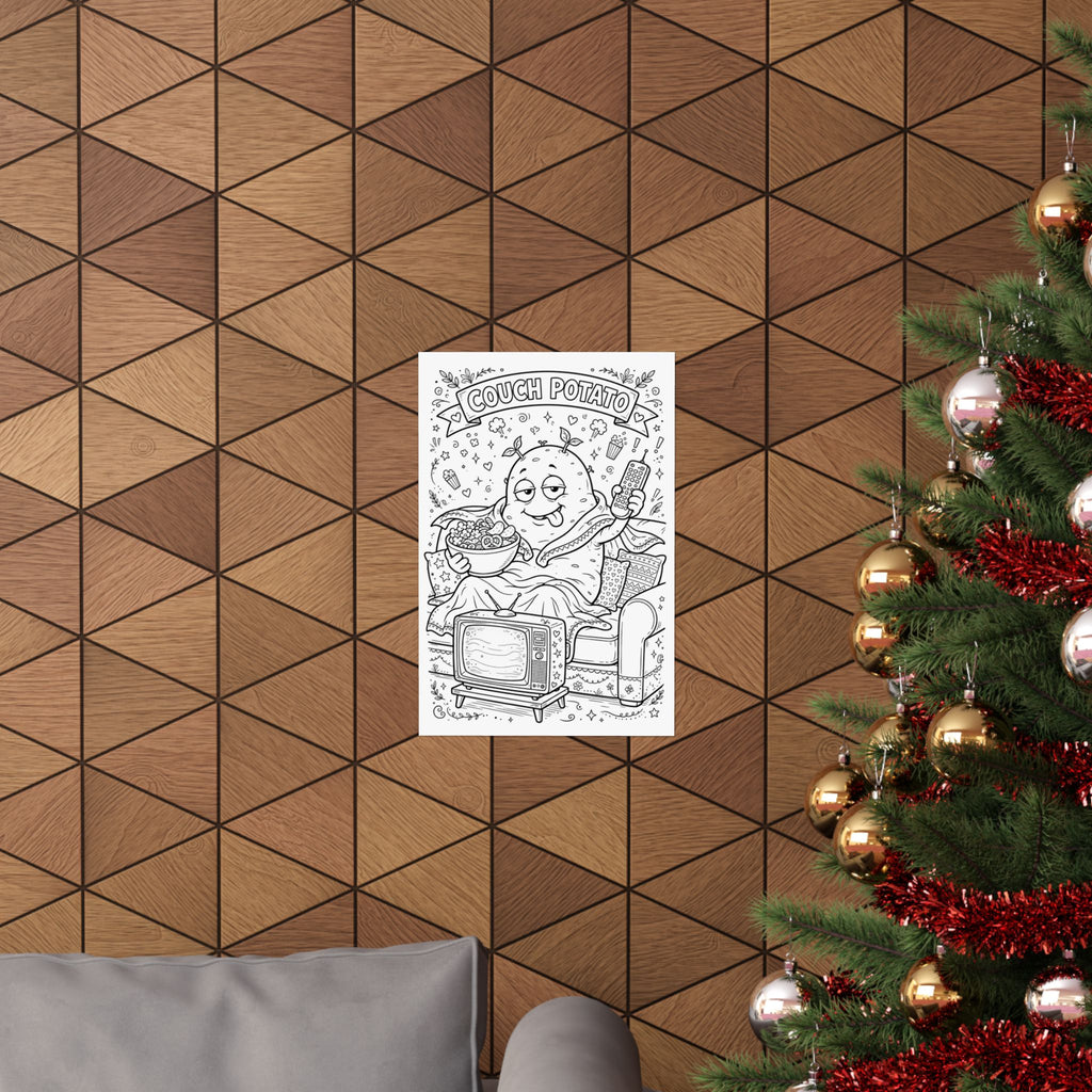 "Couch Potato" Funny Coloring Poster